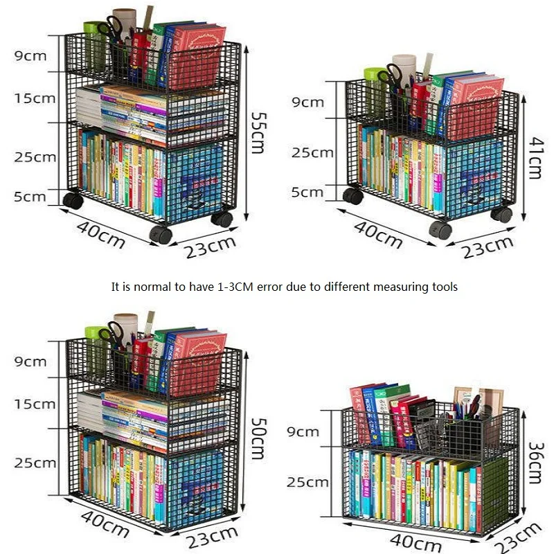 Imagem -06 - Estante Móvel para Estudantes do Ensino Médio do Chão ao Teto Estante Sala de Aula Desk Debaixo da Mesa Prateleiras Side Store Boxed Books