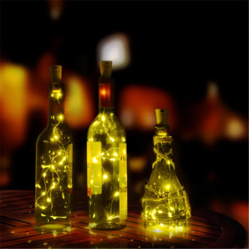 10pcs 2M 20LED Lamp Cork Shaped Bottle Stopper Light Glass Wine LED String Lights For Bar Xmas Wedding Home Decoration 9 Colors