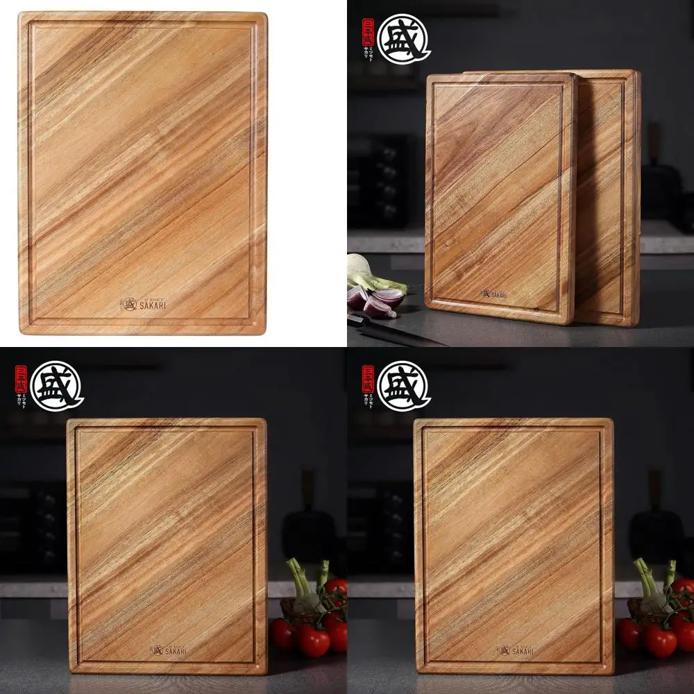 

Natural Acacia Wood 16x11 Cutting Board for Kitchen, Meat, Vegetables, and Cheese