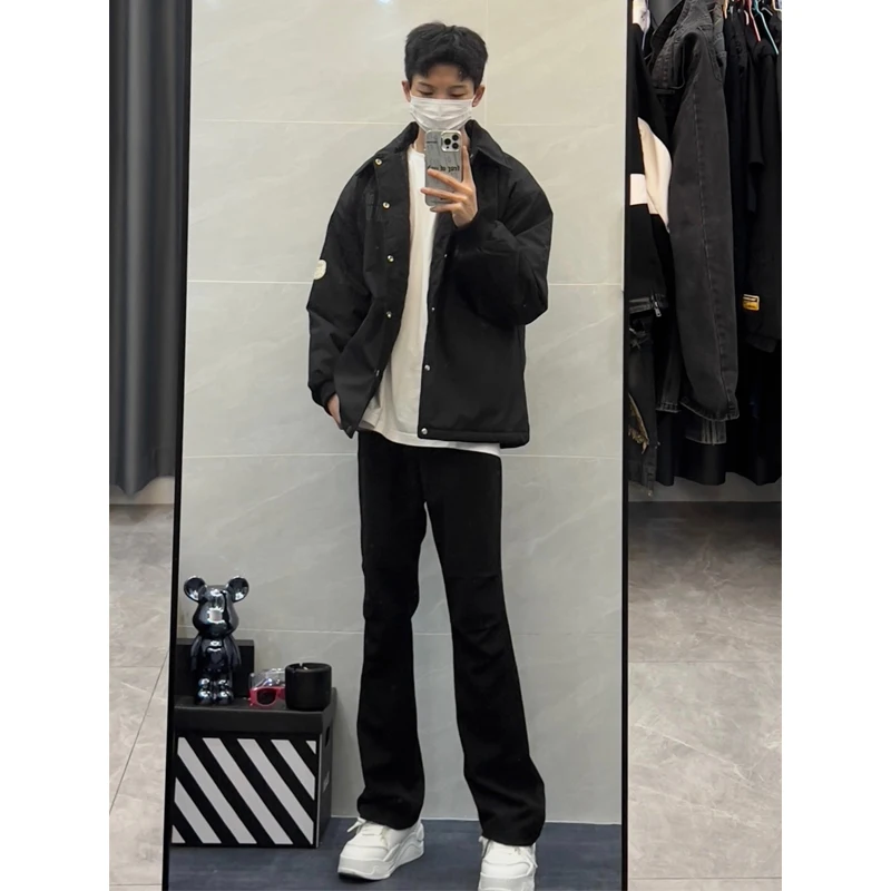 

Cleanfit Bla Straight Leg Jeans Men's Spring Autumn New American High Street Elastic Trousers Slimming Long Pants