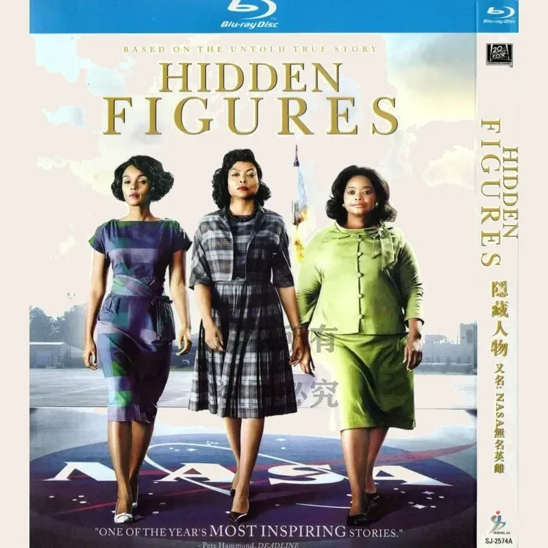Hot Blu-ray BD American Biography Historical Drama Movie Hidden Characters 1080p High Definition 1 Disc