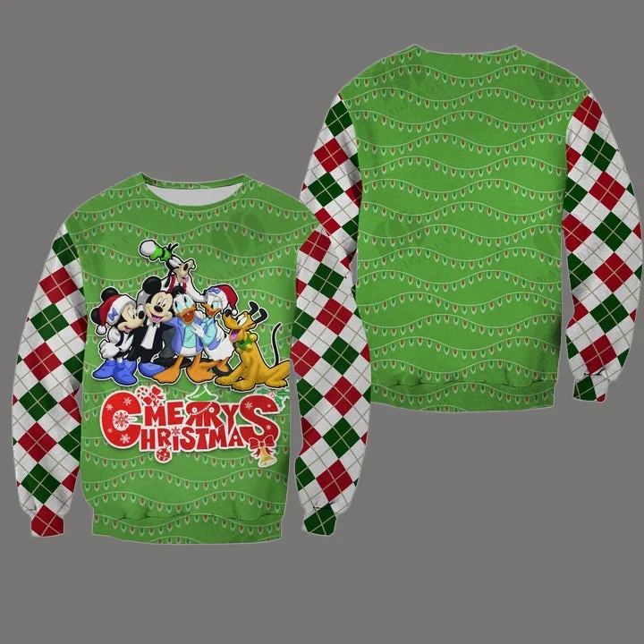 25/26 حار بيع جديد ديزني ميكي موضوع سلسلة سترة قبيحة الأسرة حفلة عيد الميلاد هوديي الموسع الكبار الخريف/الشتاء #2