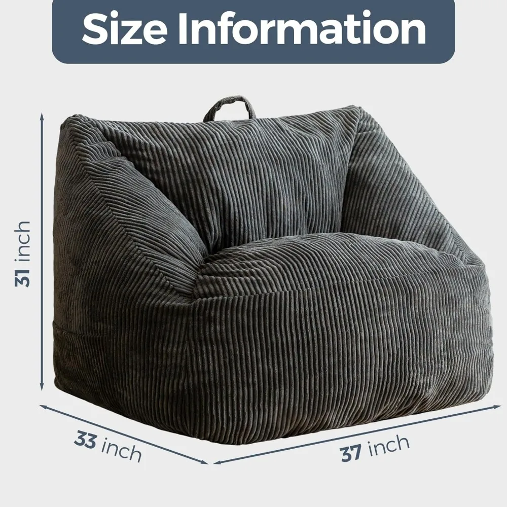 Bean Bag Chair, Floor Sofa with Handle, Bean Bag Chairs for Adults and Kids, Teens Living Room Bean Bag, Accent Sofa Cha