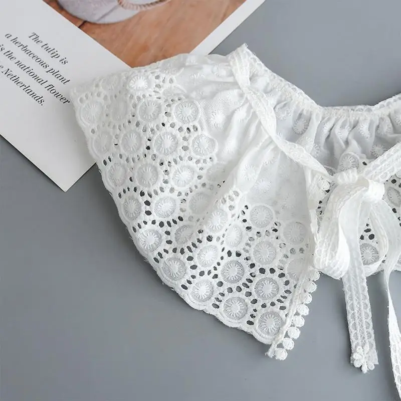 

Y5jd Женщины пружинная вышиваемая нить из искусственного воротника Элегантное кружовое цветочное узоры декоративное шнурное