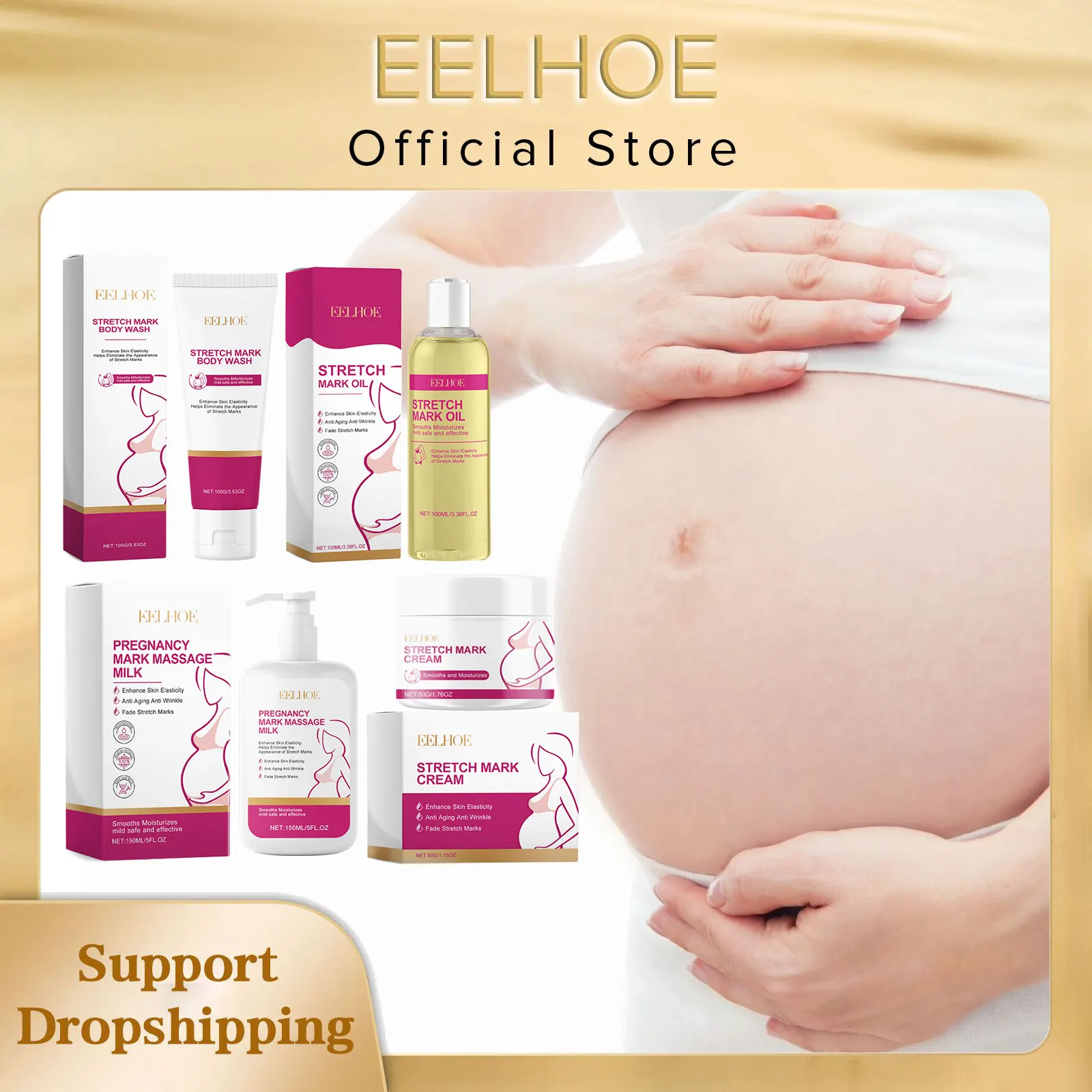 

EELHOE Pregnant Women Daily Postpartum Care Nourish Body Cleaning Repair Skin Lightening Shower Gel Professional Massage Cream