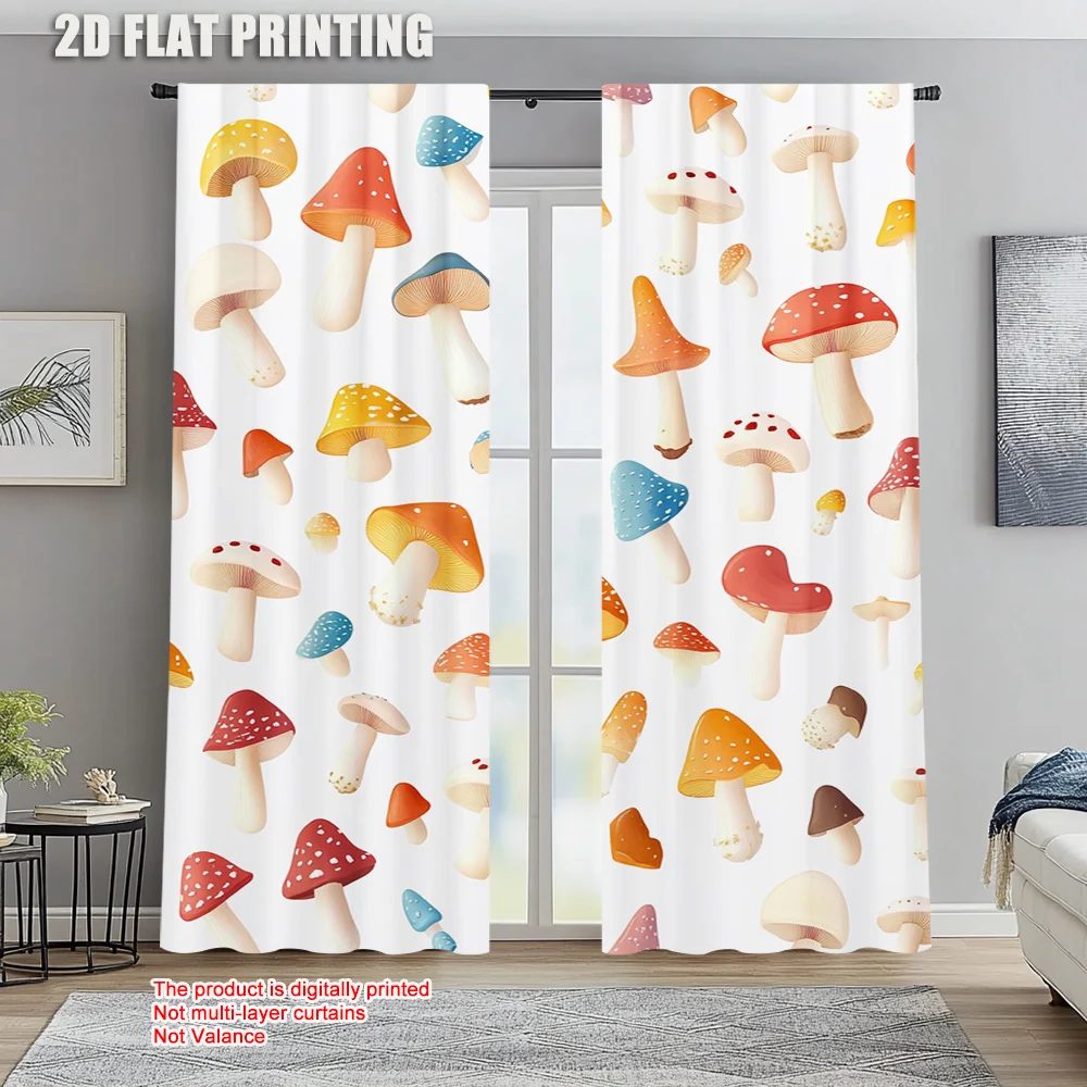 

2pc, Curtains Mushroom Polyester,Without Electricity Festive Wall Decor Perfect for Holiday Celebrations