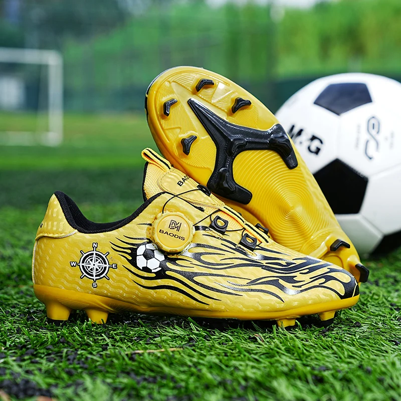 

Пара детских всесезонных кожаных футбольных бутс с длинными шипами, износостойкие футбольные бутсы, размеры 28-39, MZ-302