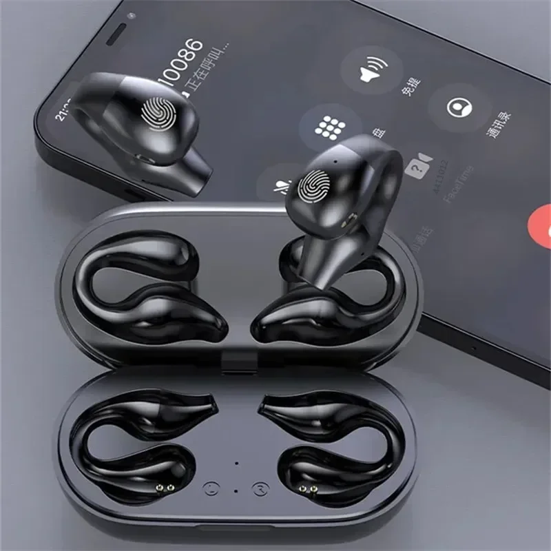 

Wireless Bone Conduction Stereo earbuds HD Call Sports Headset TWS Bluetooth Earphones Headphones Clip Ear Music Noise Canceling