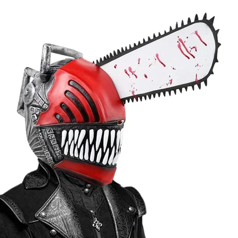 Chainsaw Mask Rave Cosplay Anime Disguise Helmet Horror Electric Saw Full Head Latex Mascara Funny Halloween Costumes for Men