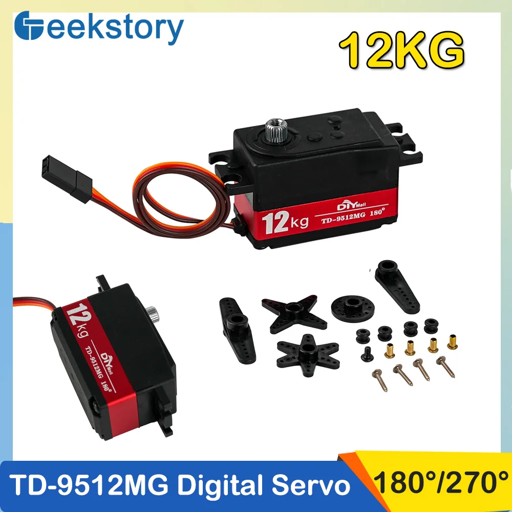 12KG Digital TD-9512MG Servo 180/270 Degree Angle Controllable Servos Motor DIY Power Functions Parts for Remote Control Special