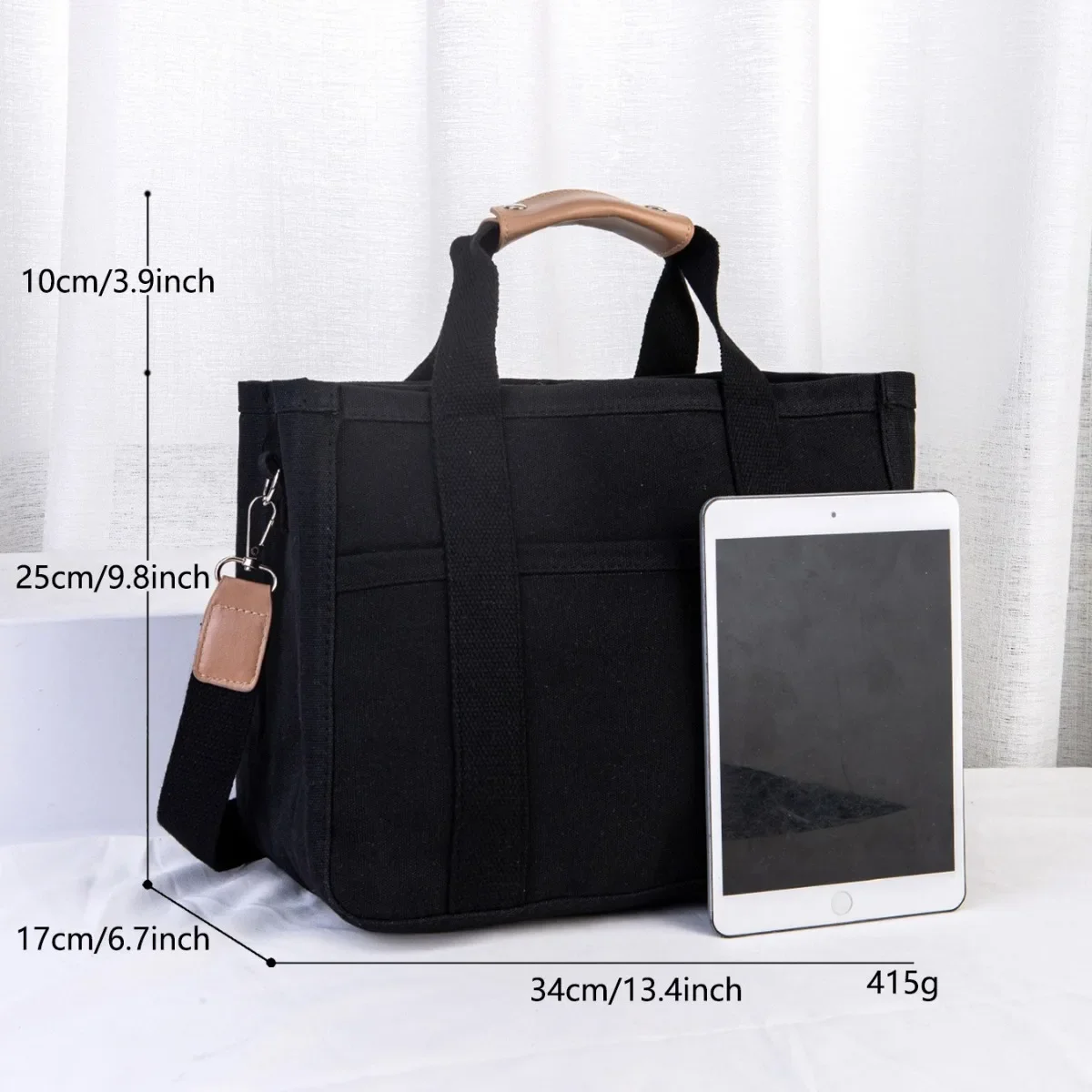 Large capacity canvas bag, trendy and fashionable bag, multifunctional portable bucket bag, convenient for crossbody bag