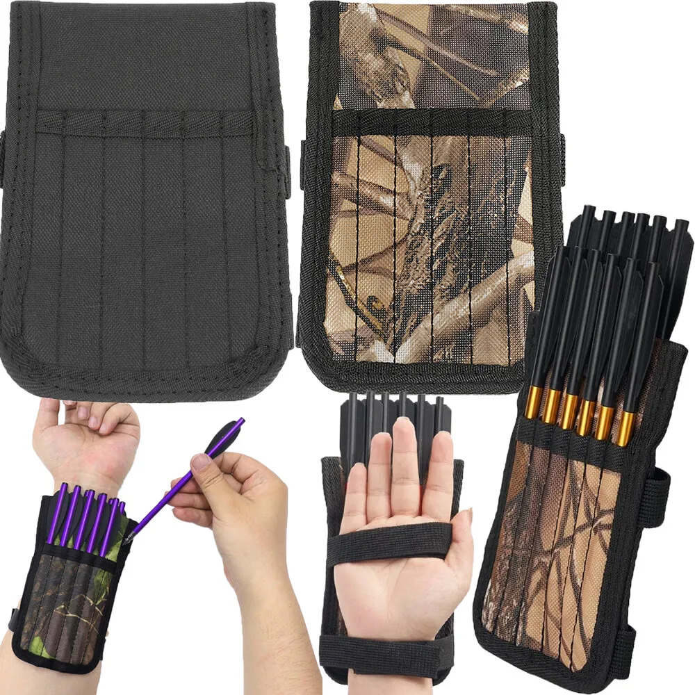 Archery Crossbow Arrow Bag Protector Single/Double Layer 6/12 Holes Hand-held Short Arrows Quiver for Outdoor Hunting Shooting