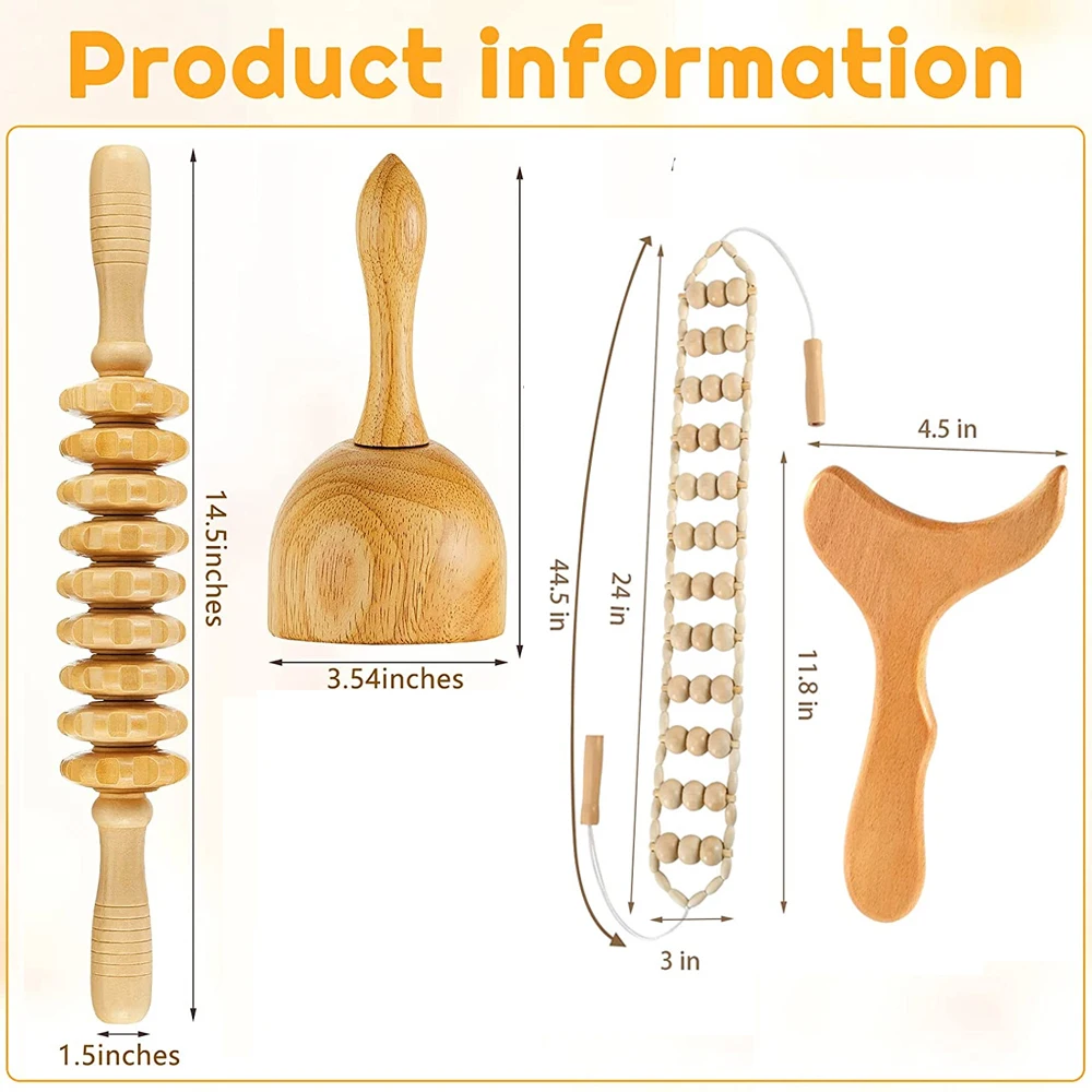 목재 테라피 마사지 도구 림프 배수 마사지기, 바디 조각 도구, 마데로테라피아 콜롬비아나, 안티 셀룰라이트