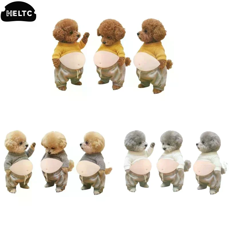 Kawaii 3D Dog Belly Squeezable Stickers Self-Adhesive Relieve Stress Stickers Mobile Phone Decoration Sticker Home Decor