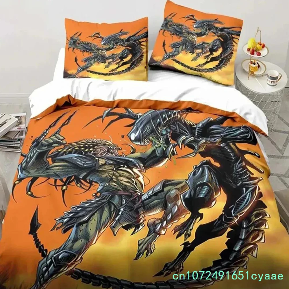 Alien Vs. Predator Predator Movie Bedding Set Single Double Queen King Size Duvet Cover Adult Boys Bedroom Bedspread Luxury Gift