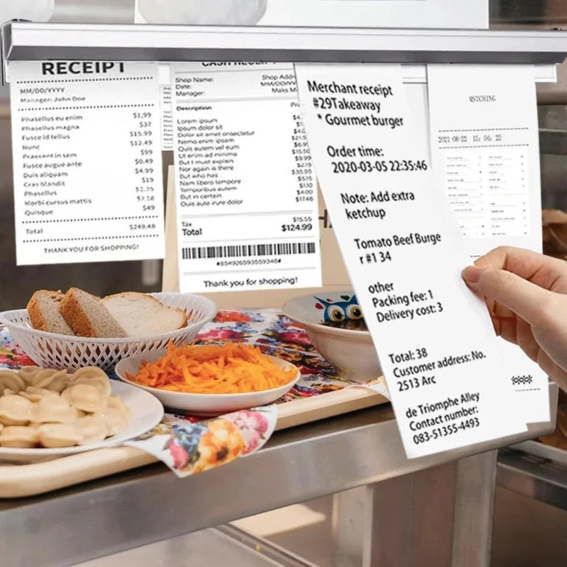 Soporte de papel para billetes pequeños de 20/30/40/50cm, soporte para billetes de cocina, pedidos para llevar, estante para billetes de restaurante, cafeterías de oficina y pubs