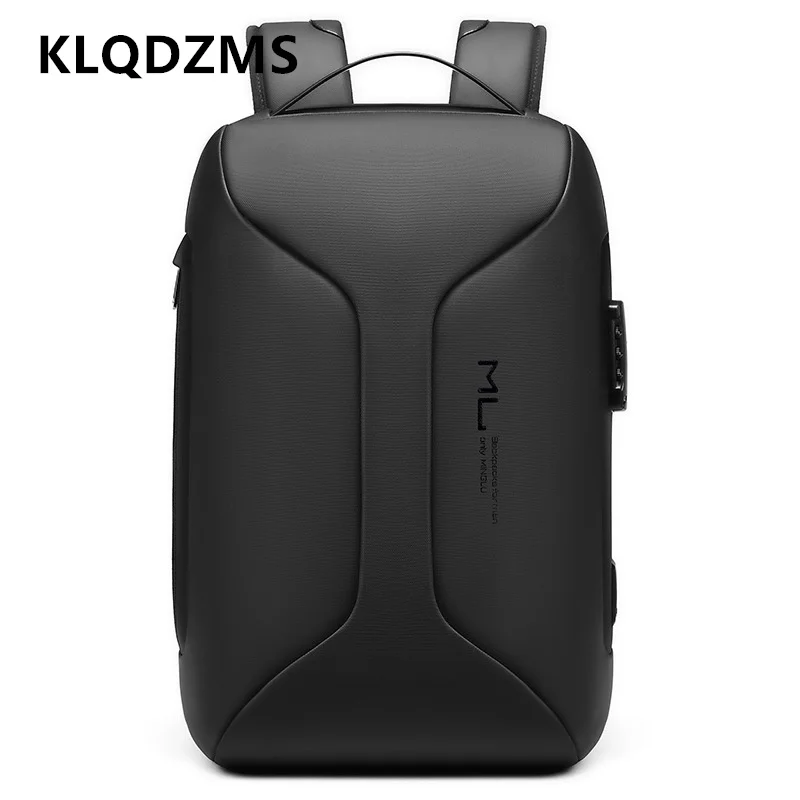 

KLQDZMS Men's Backpack Oxford Cloth Large-capacity Travel Bag Business Multifunctional Waterproof Laptop Bag Shoulders Schoolbag