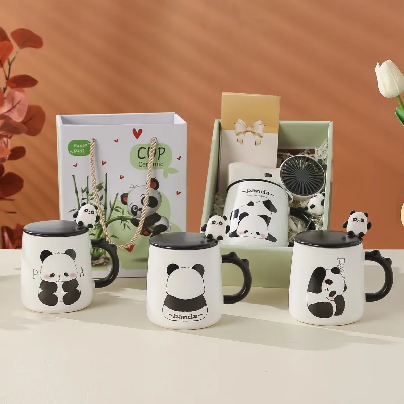 Panda Mascot Mug Souvenir Ceramic Cup Creative Cartoon Water Cup Office Coffee Cup Accompanying Gift Tazos Chalice Axolotl Weird