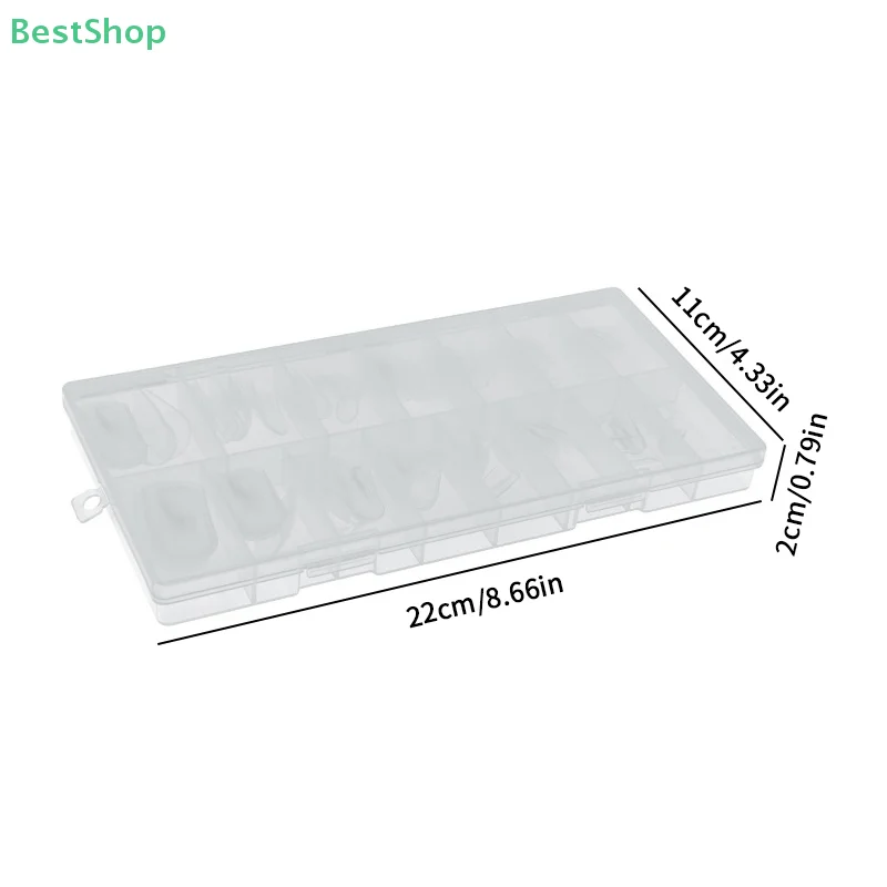 ♥ 180 stuks elliptische sandwich-pantser nageltips - doorzichtige boven- en basisvorm nepnagels voor salon- en doe-het-zelf-manicure