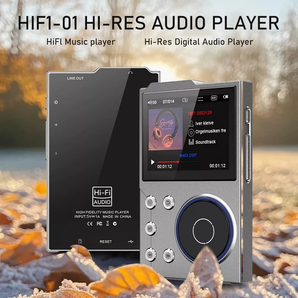 MP3 Player Lossless DSD High Definition Portable Hi-Fi Digital Audio Music Player with 16GB Supports Up to 128GB Memory Card