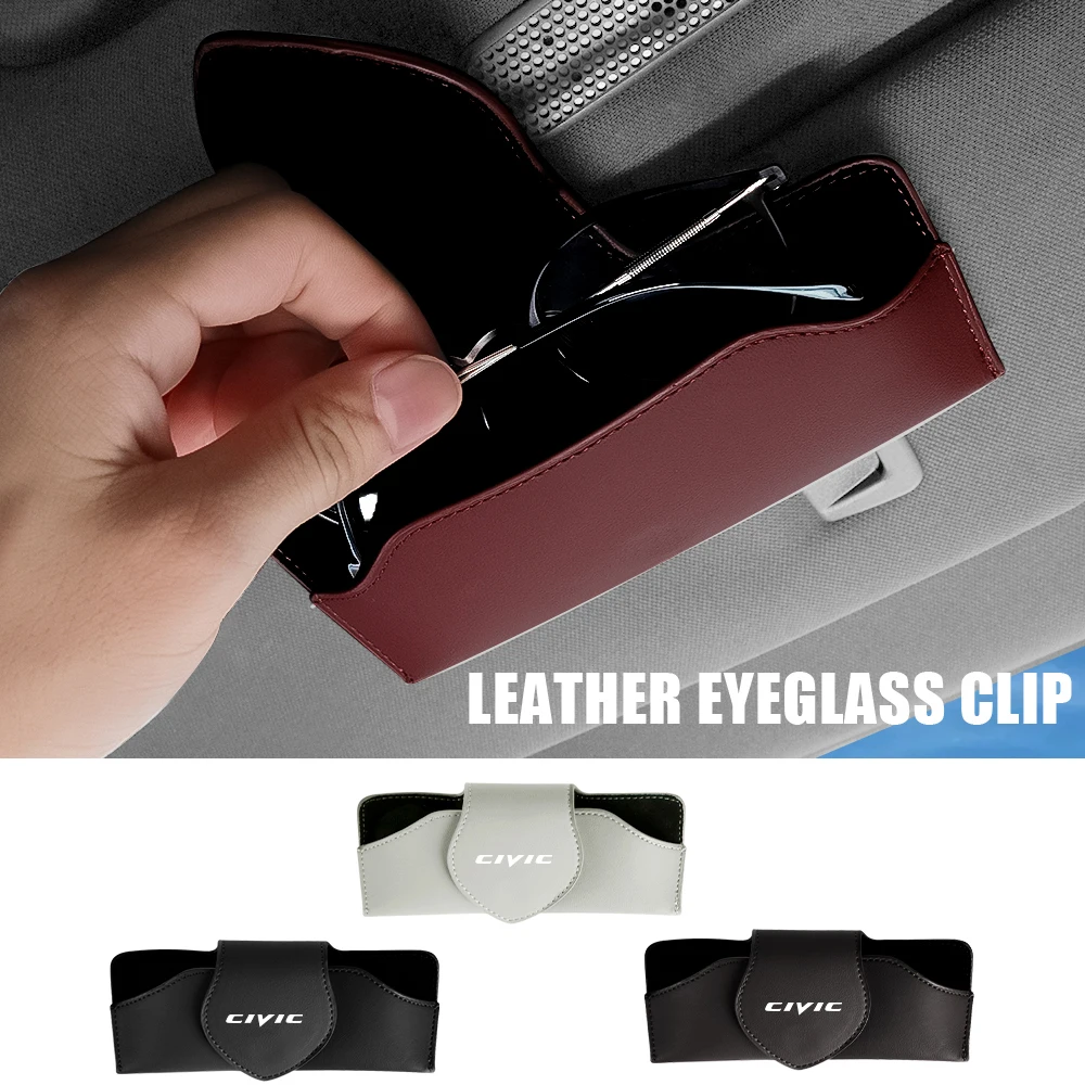 Sun Visor Sunglasses Storage Box Car Interior Accessories For Honda Fit Civic CRV Hrv Jazz CITY Accord CR-Z VTEC Vezel view 2