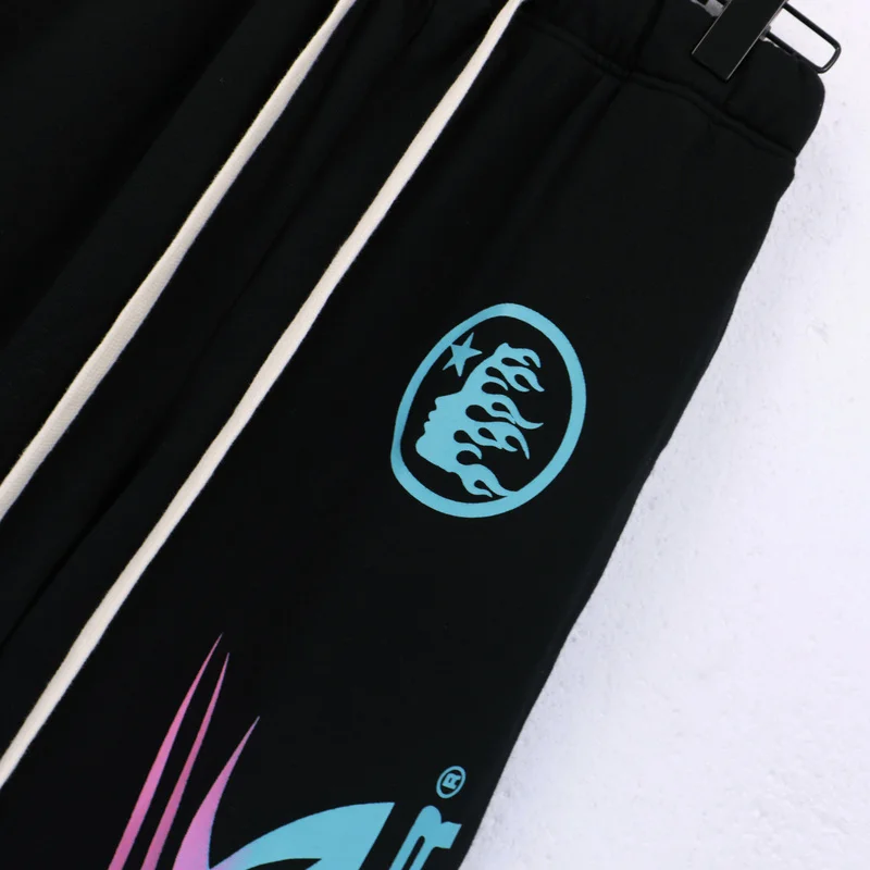 Losvallende katoenen joggingbroek met adient-print en zoom met manchetten voor heren Street Sle-casual broek voor dagelijks gebruik