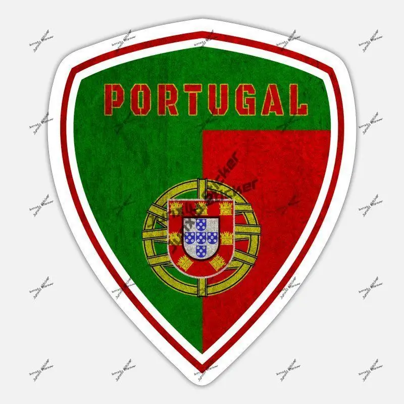 Portugal Coat of Arms Vintage Gift Emblem Badge Sticker Portuguese Flag Shield Vinyl Sticker Decal Accessories Cover Scratches