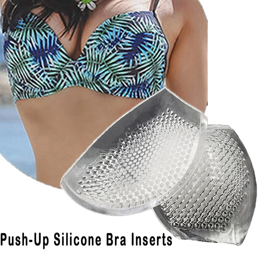 1 Pair Swimsuit Breathable Honeycomb Transparent Round Soft Removable Bikini Bras Cups Insert Silicone Bra Pads Breast Push Up