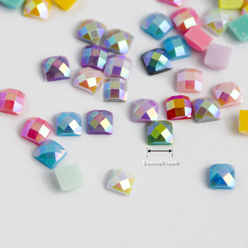 Single Color AB Square Diamond Beads for 5D Diamond Paintings Resin AB Diamond Painting Drills 2.5mm AB drills 1000/2000Pcs