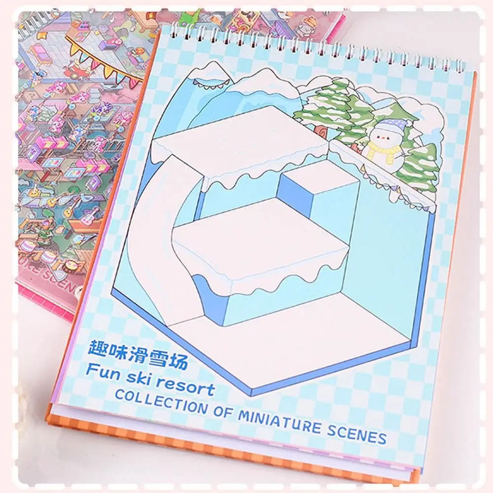 

Новая миниатюрная коллекция сцен для домашних животных, мультяшная визуальная штабелировка, пейзажная наклейка, книга, сделай сам, 3D наклейка для палатки, украшение для детей