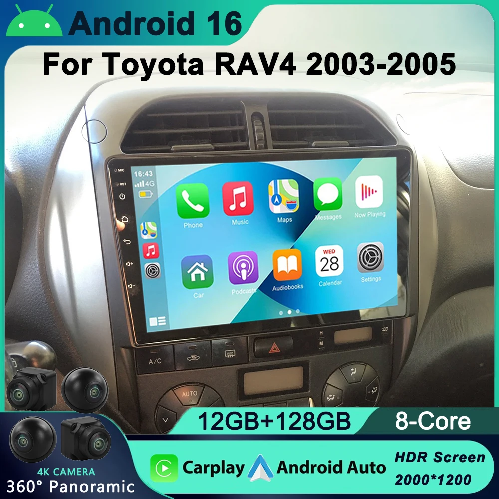 

Android Auto Radio For Toyota RAV4 RAV 4 2003 - 2005 DSP Carplay GPS Navigation Multimedia Video Player Stereo 2din DVD