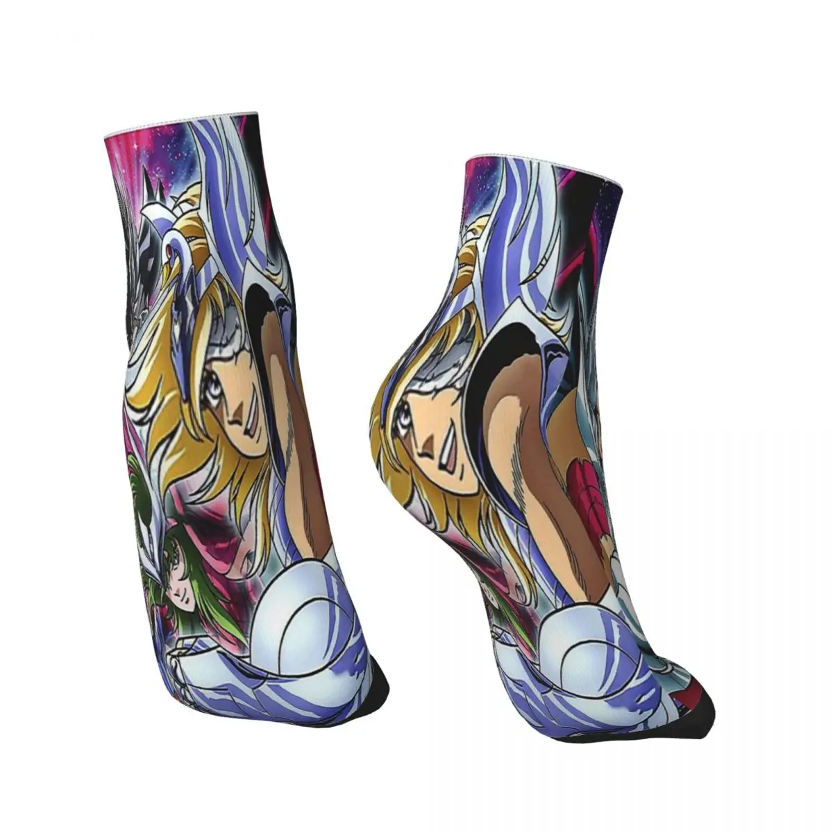 Saint Seiya Adventure Anime Knights Of The Zodiac Essential Ankle Socks Male Mens Women Spring Stockings Harajuku