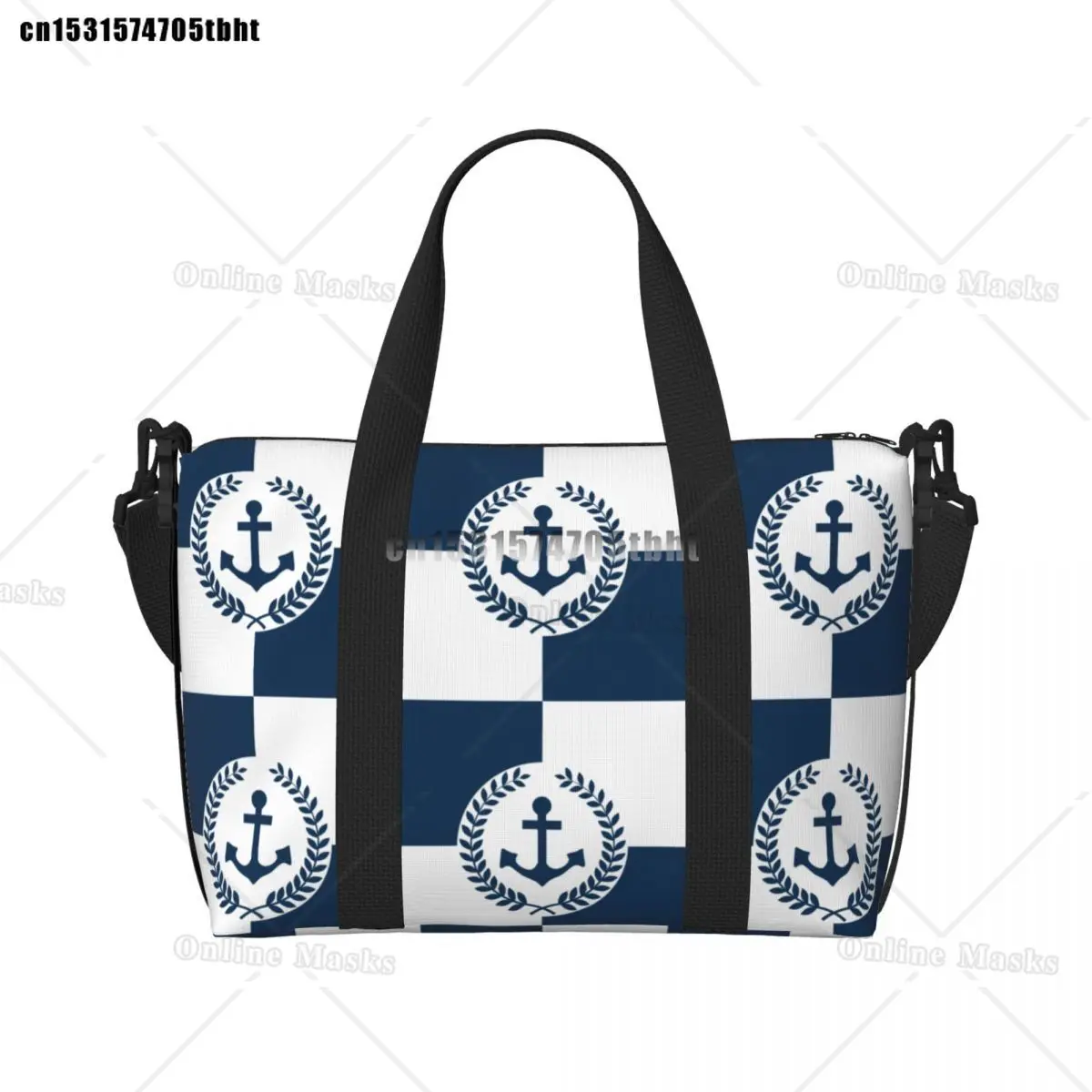 Custom Nautical Anchor Themed Design Beach Tote Bag Women Extra Large Gym Carry On Sailing Sailor Travel Shopping Bags