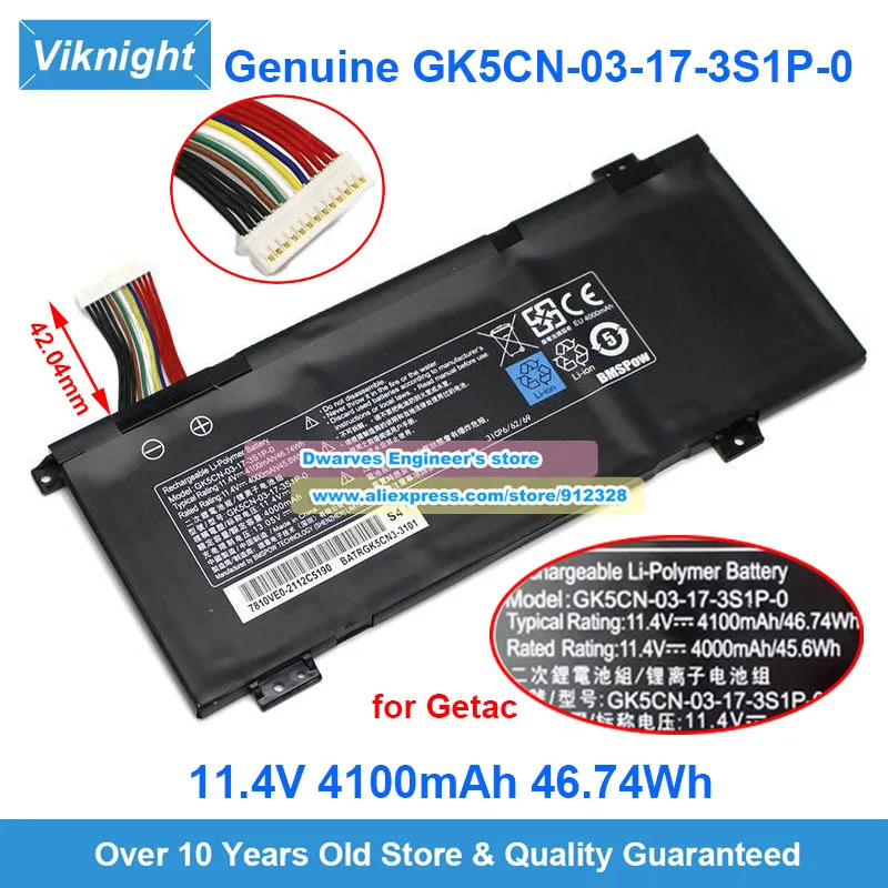 GK5CN-03-17-3S1P-0 Battery 11.4V 4100mAh 46.74Wh for Z2air Z3 Z3air TITAN X8TI X9TI Z7M Machenike F117-B