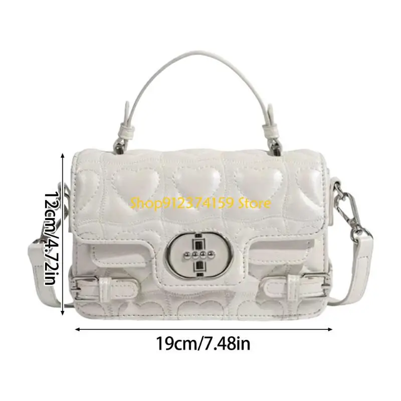 

G5AE Elegant Heart Quilted Handheld Crossbody Bag For Daily And Special Occasion