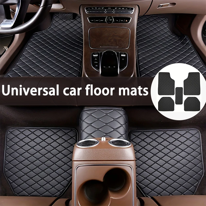 

5pcs Car Floor Mats Universal Waterproof Front Rear Full Set Auto Rugs Leather Car Carpet Accessories Interior