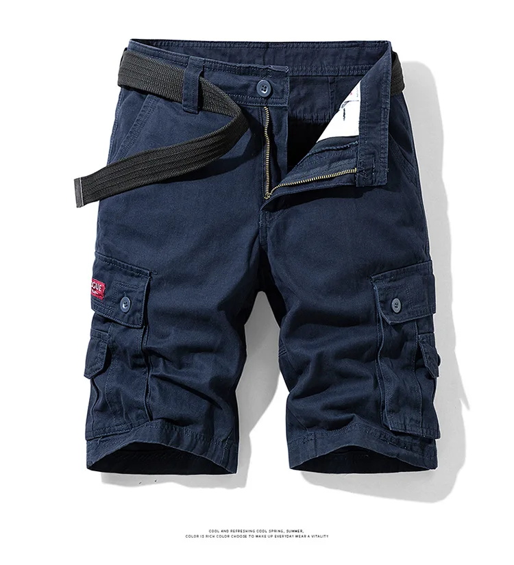 2025 New Summer men's fashionable multi pocket workwear shorts thin casual fashion men's casual shorts military shorts