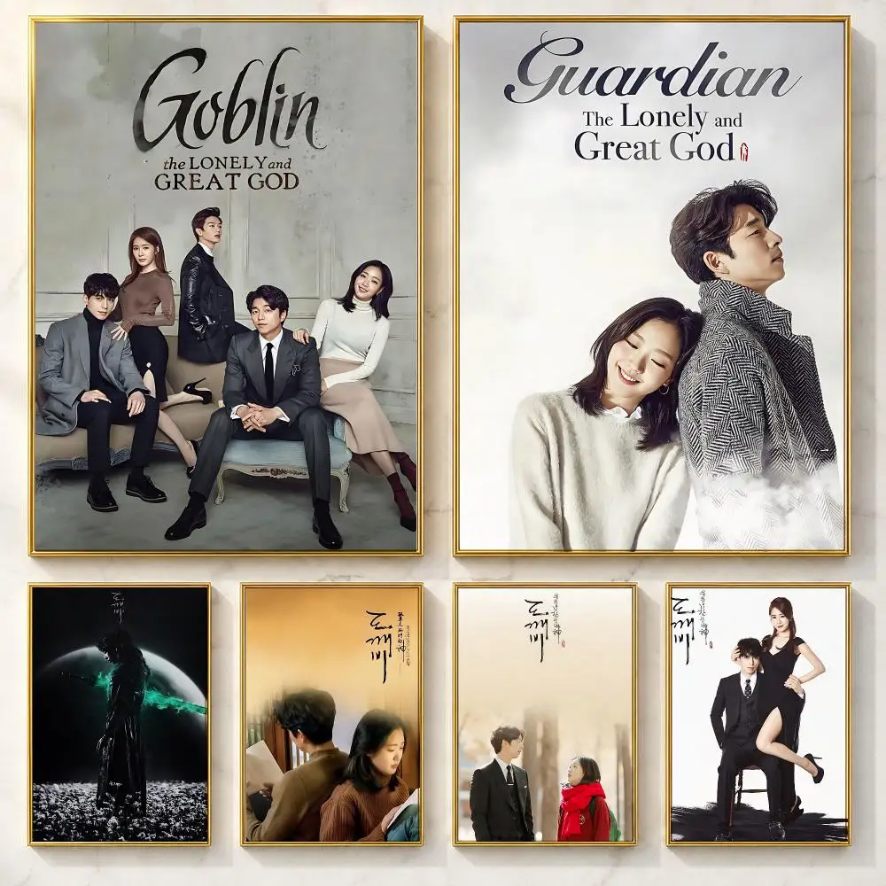 Top-rated Series G-Guardian: The Lonely and Great GodS Poster Self-adhesive Art Poster Decoracion Painting Wall Art White Kraft