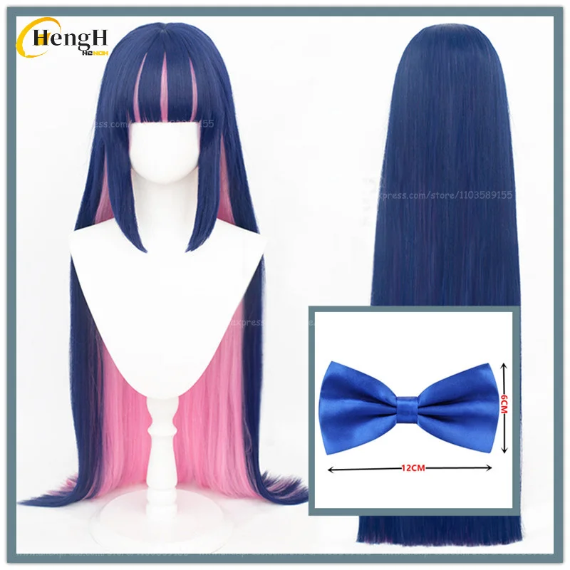 120cm Long Stocking Anarchy Synthetic Anime Mixed Colors Straight Hair Cosplay Wig With Hairpin Heat Resistant Hair Party Wigs