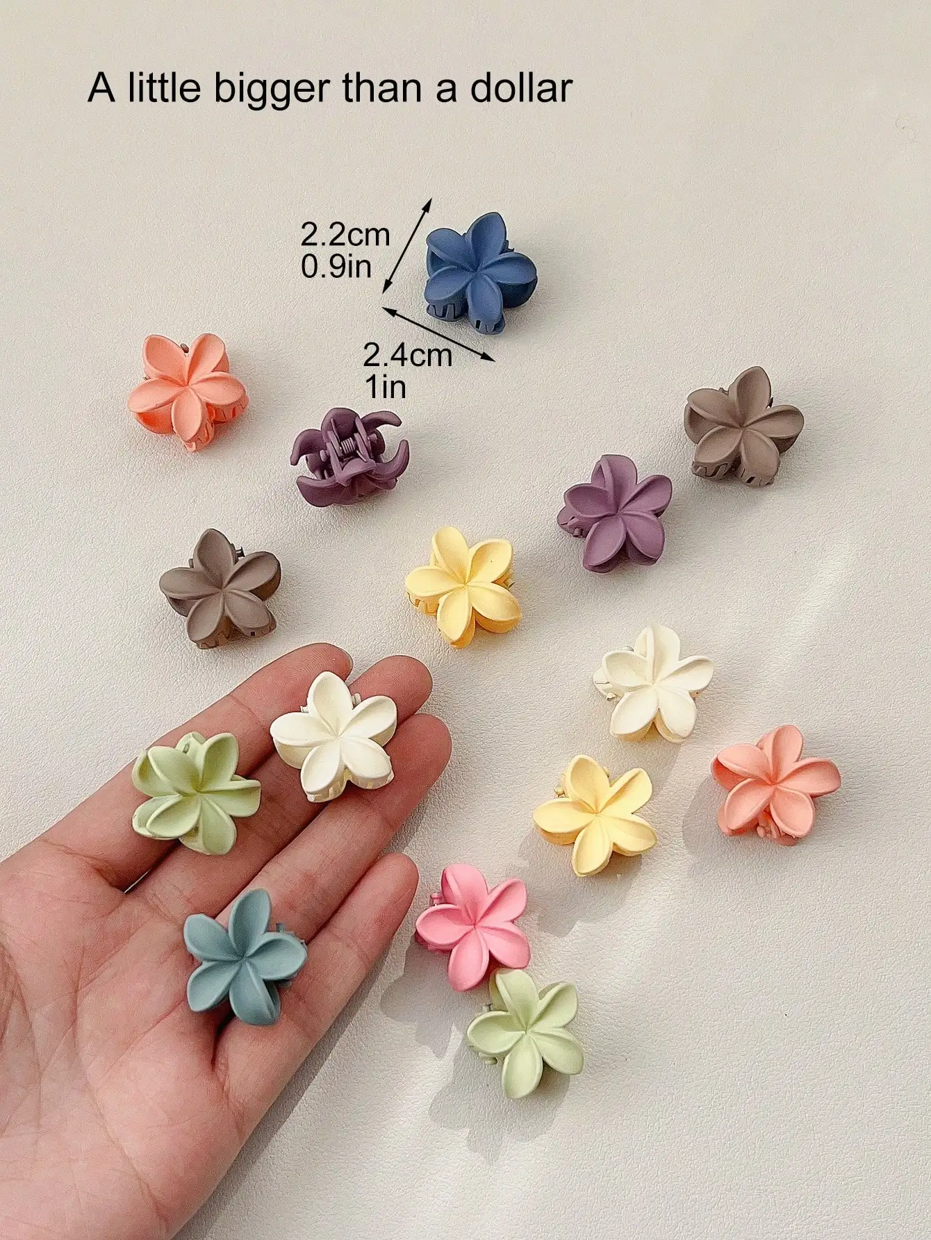 20 Stück neutrale kleine Haarklammern, niedlicher rutschfester Haarschmuck für Frauen und Mädchen, verschiedene Farben, Blumen-Haarspange für dünnes Haar – Detail 26