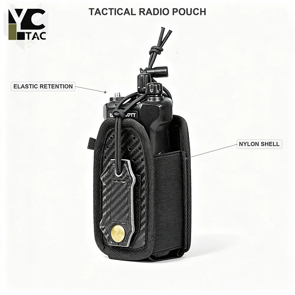 YCTAC Universal Walkie Talkie Pouch Tactical Radio Case Quick Release Multifunctional Camo Accessory Pouch for Airsoft Hunting