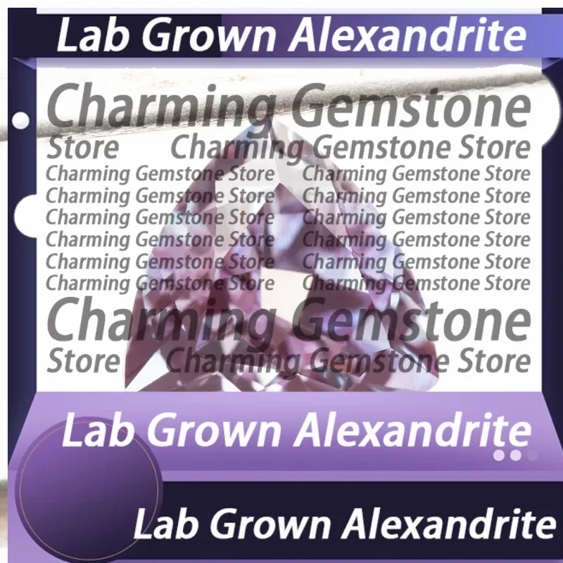 

TOP Lab Grown Alexandrite Trillyon Shape Color Changing Stone Charms Gemstone DIY Ring Necklace Earrings Materials Certificate