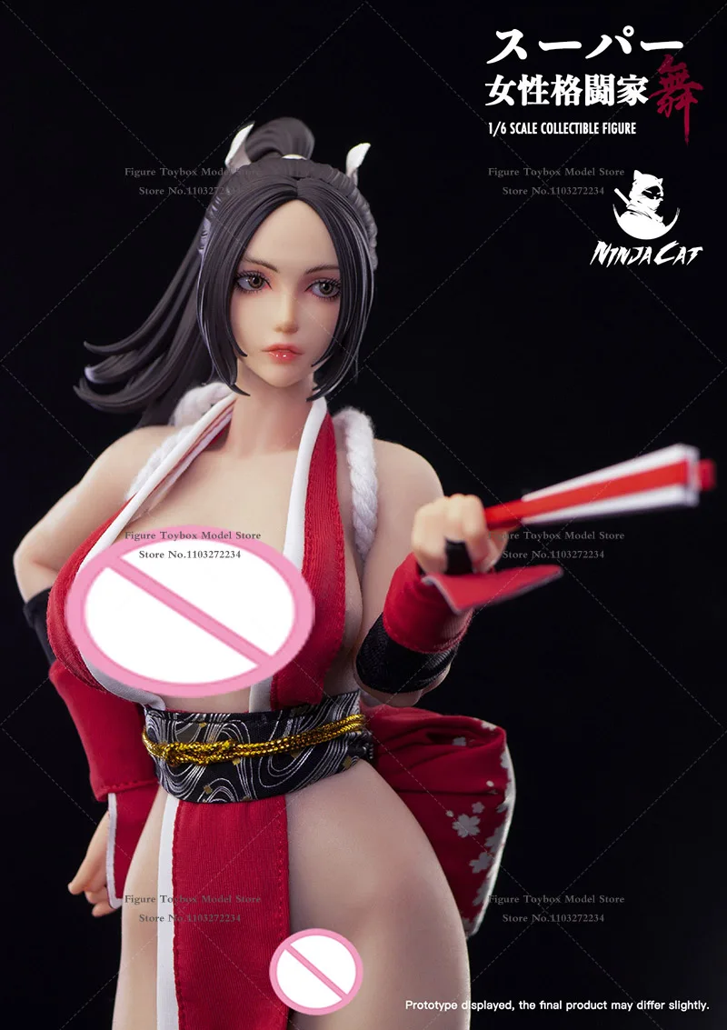 Stock Ninja Cat N001 1/6 Scale Japanese Game Female Fighter Wu Red Skirt Hot 12" Full Set Action Figure Doll Gift Collection