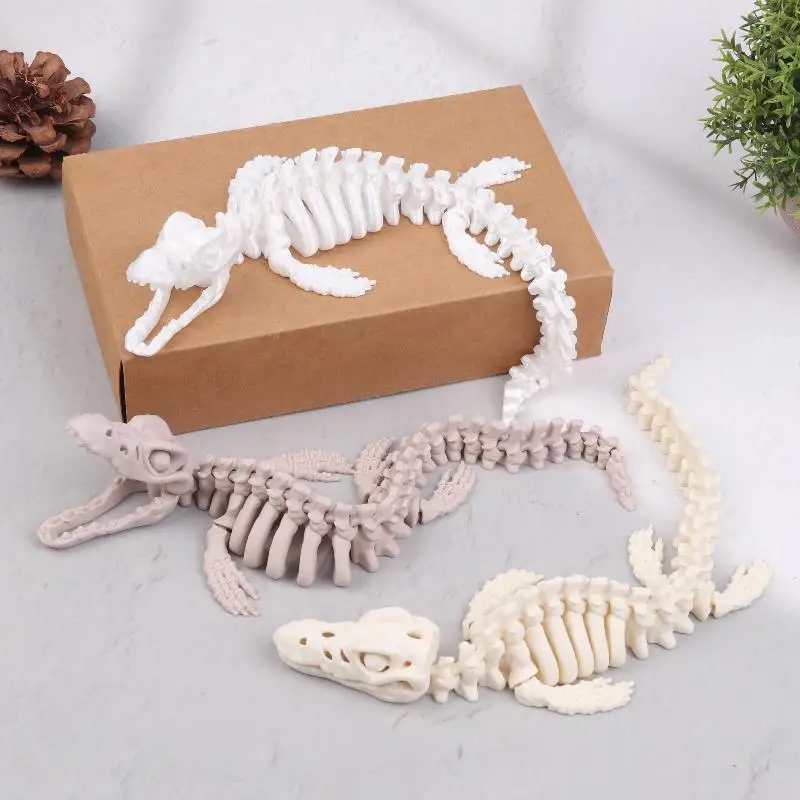 Réplica realista de esqueleto de Mosasaurus, decoración para acuario, modelo de esqueleto de dinosaurio, adorno para decoración de paisajes de peceras, 1 ud.