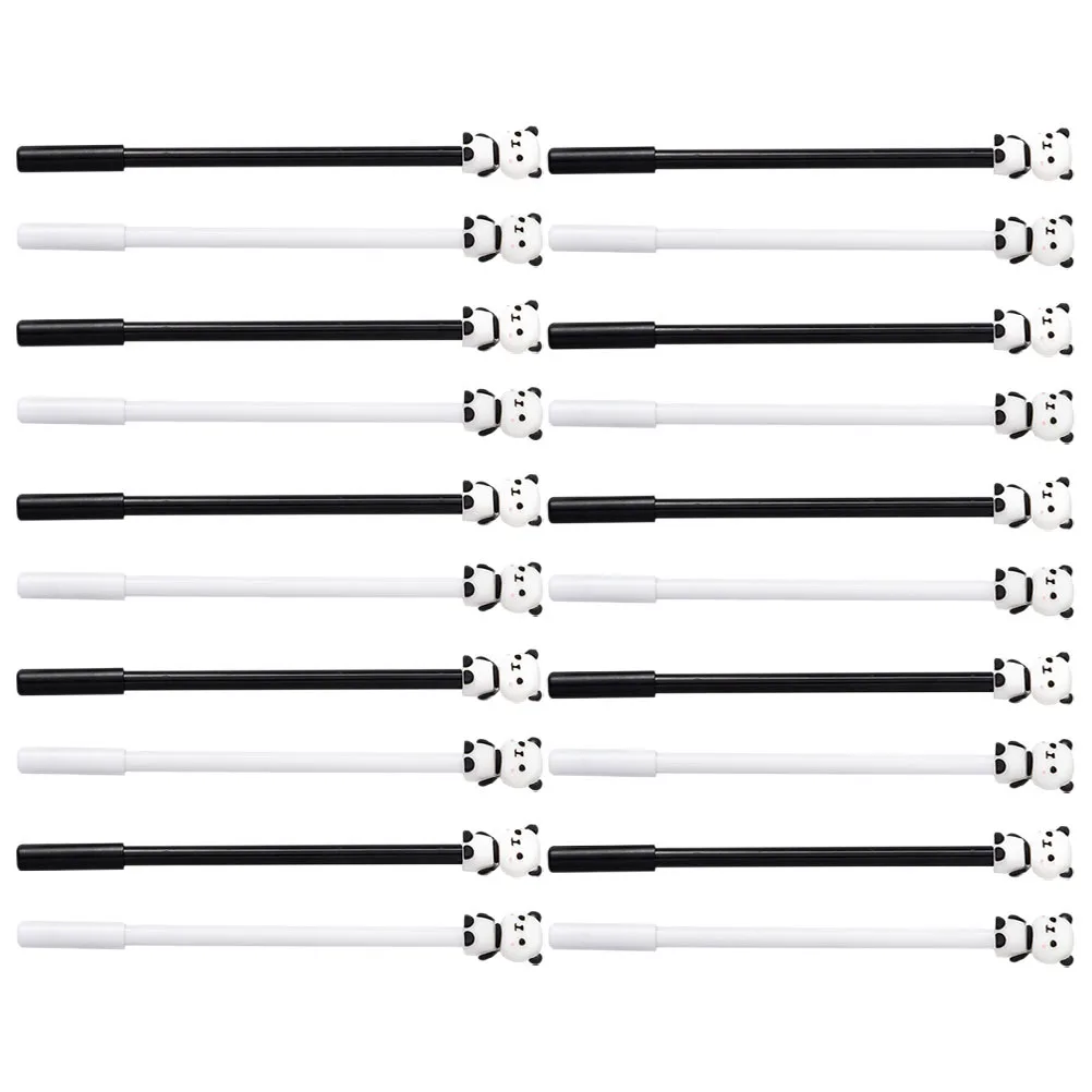 

20 шт., ручки с черными чернилами и пандой, 0,5 мм, тонкие ручки с мультяшными животными, офисные школьные принадлежности для заметок, канцелярские принадлежности, ручки с пандой, наборы ручек