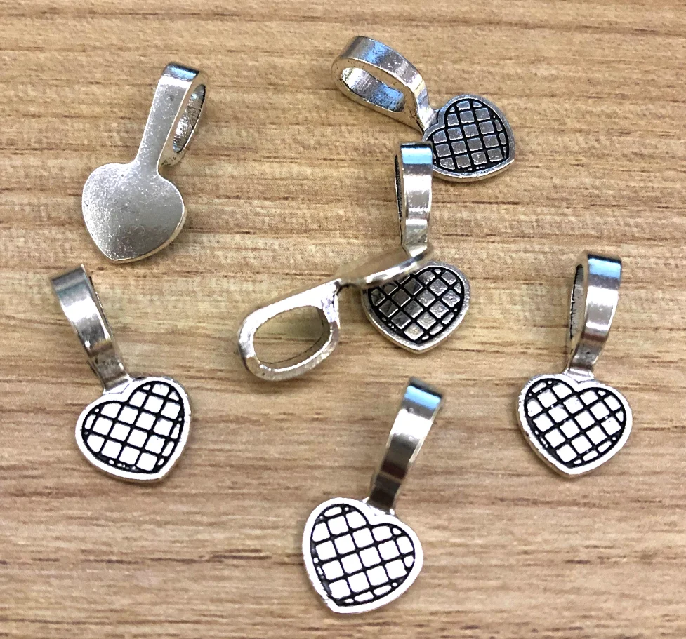 

20 шт. 19x9 м, отверстие: 6x4 мм, подвески в форме сердца из сплава металла HWEF0129