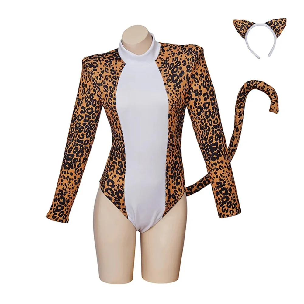 Movie Josie and the Pussycats Cosplay Costume Women's Sexy Jumpsuit with Headgear Halloween Party Bodusuit