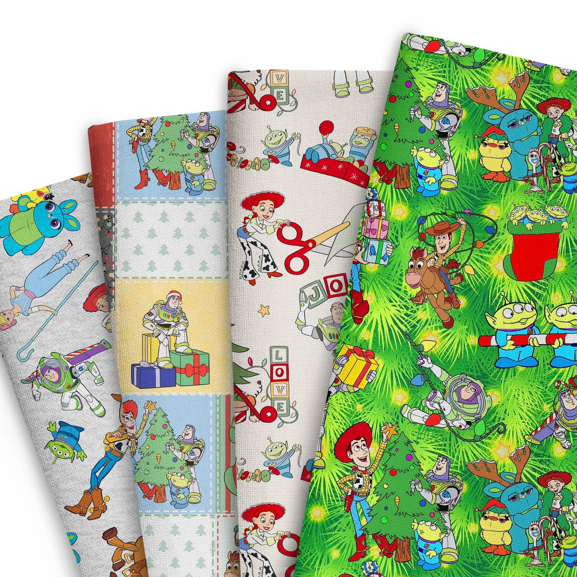 

50*145cm Patchwork Christmas Toy Story Polyester Cotton Fabric Tissue Sewing Quilting Fabrics Needlework Material DIY Handmade