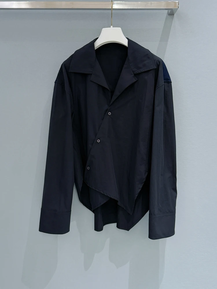 

Spring Autumn Fashion Vintage Patchwork Casual Blouses Women's Daily Turn-down Collar Single Breasted Long Sleeve Loose Shirt