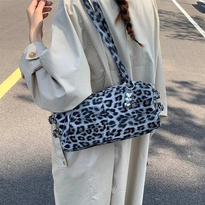 

Women's Leopard Print Shoulder Crossbody Bag, Casual Daily Carry Handbag for Shopping, Short Trips, Street Strolls and Daily